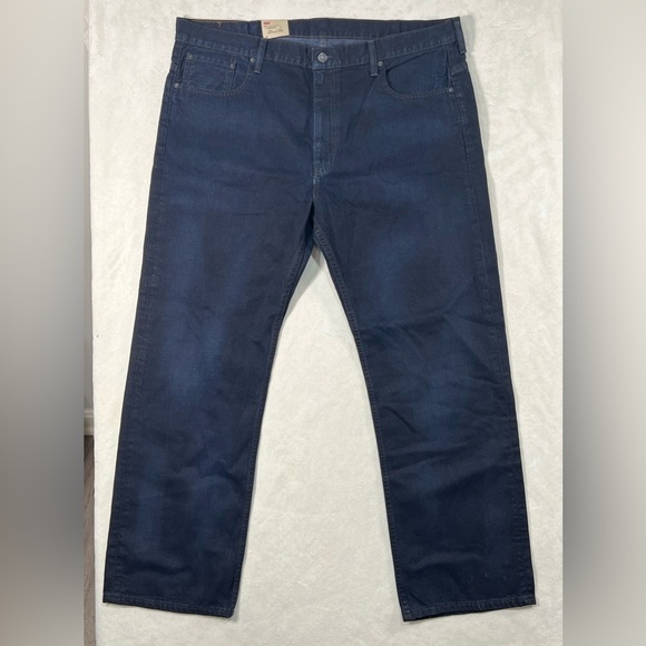 NWT Levi’s 569 40W 32L Loose Fit Straight Leg Dark Wash Stiff Denim Raw Jeans - Picture 2 of 11